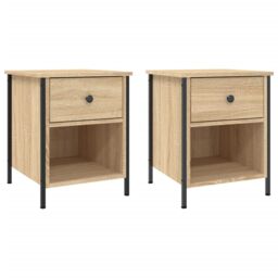Berkfield Home Bedside Cabinets 2 pcs Sonoma Oak 40x42x50 cm Engineered Wood in Brown - Size: 40 x 42 x 50 cm - thumbnail 2
