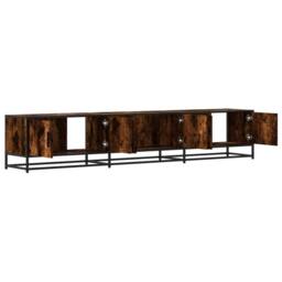 Berkfield Home TV Cabinet Smoked Oak 210x35x41 cm Engineered Wood in Brown - Size: 210 x 35 x 41 cm - thumbnail 7