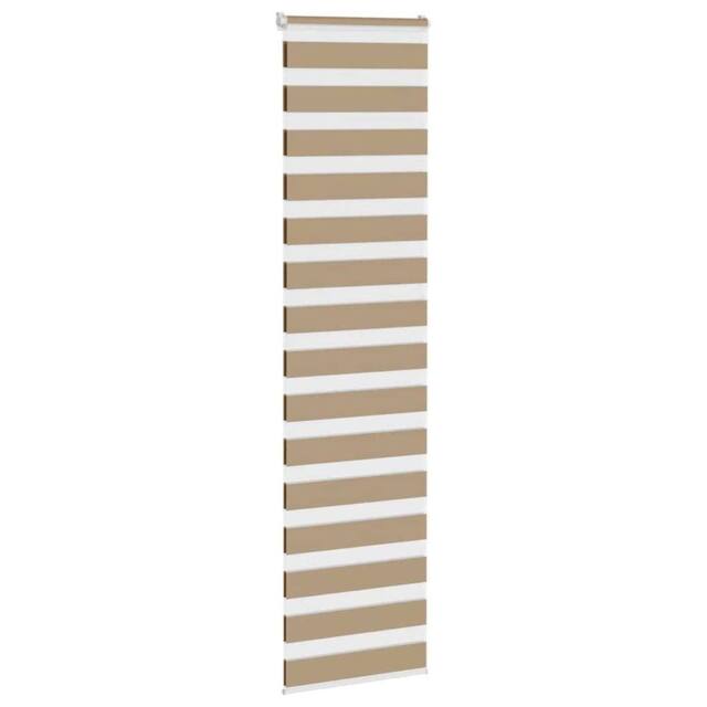 Berkfield Home Elegant Zebra Blind Sand Brown 60x200 cm Fabric Width 55.9 cm Pol - image 1