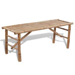 Berkfield Home Durable Beer Table with 2 Benches 100 cm Bamboo in Brown