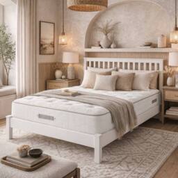 Aspire Classic 1000 Pocket Cashmere Wool Mattress Medium Comfort in White - Size: Small Single - thumbnail 1