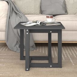 Berkfield Home Coffee Table Grey 50x50x45 cm Solid Wood Pine - Size: 50 x 50 x 45 cm