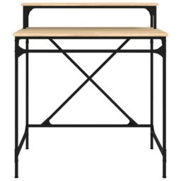 Berkfield Home Desk Sonoma Oak 80x50x90 cm Engineered Wood & Iron in Brown - Size: 80 x 50 x 90 cm - thumbnail 5