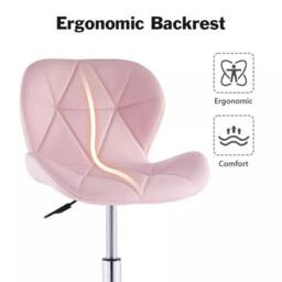NESTLUNE Pink Stool Dressing Table Chair Height Adjustable - thumbnail 5