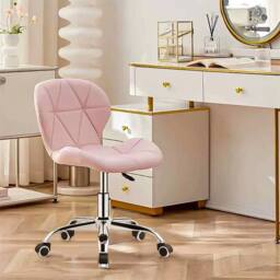 NESTLUNE Pink Stool Dressing Table Chair Height Adjustable - thumbnail 6