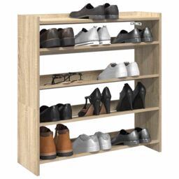 Berkfield Home Shoe Rack Sonoma Oak 80x25x81 cm Engineered Wood in Brown - Size: 80 x 25 x 81 cm - thumbnail 1