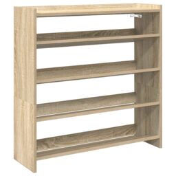 Berkfield Home Shoe Rack Sonoma Oak 80x25x81 cm Engineered Wood in Brown - Size: 80 x 25 x 81 cm - thumbnail 2