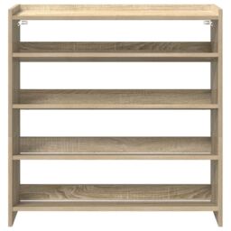 Berkfield Home Shoe Rack Sonoma Oak 80x25x81 cm Engineered Wood in Brown - Size: 80 x 25 x 81 cm - thumbnail 4