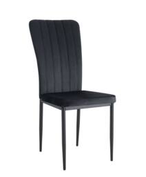MCC Direct Set of 2 Velvet Dining Chairs Padded Upholstered Accent Chair Elle in Black - thumbnail 4