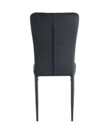 MCC Direct Set of 2 Velvet Dining Chairs Padded Upholstered Accent Chair Elle in Black - thumbnail 6