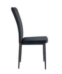 MCC Direct Set of 2 Velvet Dining Chairs Padded Upholstered Accent Chair Elle in Black - thumbnail 5