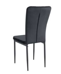 MCC Direct Set of 2 Velvet Dining Chairs Padded Upholstered Accent Chair Elle in Black - thumbnail 7