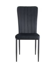 MCC Direct Set of 2 Velvet Dining Chairs Padded Upholstered Accent Chair Elle in Black - thumbnail 3