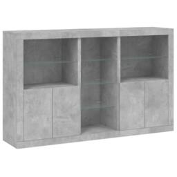 Berkfield Home Sideboard with LED Lights Concrete Grey 162x37x100 cm - Size: 162 x 37 x 100 cm - thumbnail 1