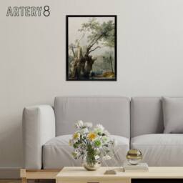 "Artery8 The Holy Tree of Metereah D. Roberts Black Framed Canvas Wall Art in Green - Size: W12"" x H16""" - thumbnail 3