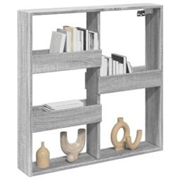 Berkfield Home Wall Cabinet Grey Sonoma 80x15x80 cm Engineered Wood - Size: 80 x 15 x 80 cm - thumbnail 3