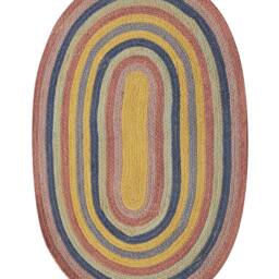 Wyld and Coco Kids Handwoven Jute Rug 70 x 100 cm Oval Multicolour - Size: 70 cm x 100 cm - thumbnail 2