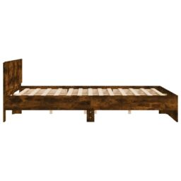 Berkfield Home Bed Frame without Mattress Smoked Oak 160x200 cm in Brown - thumbnail 6