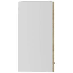 Berkfield Home Hanging Glass Cabinet Sonoma Oak 60x31x60 cm Engineered Wood in Light Brown - Size: 60 x 31 x 60 cm - thumbnail 7