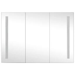 Berkfield Home LED Bathroom Mirror Cabinet 89x14x62 cm in Black - Size: 89 x 14 x 62 cm - thumbnail 4