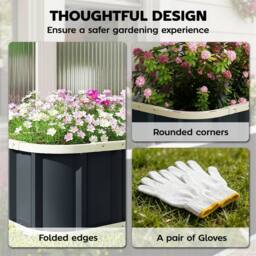 NESTLUNE 5*2*1ft Raised Garden Bed, Metal Planter Box w in Grey - Size: 1.25kg - thumbnail 6