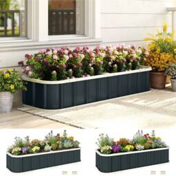 NESTLUNE 5*2*1ft Raised Garden Bed, Metal Planter Box w in Grey - Size: 1.25kg - thumbnail 1