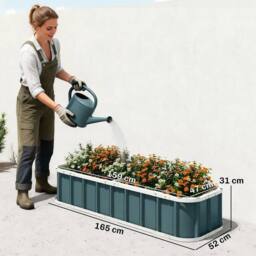 NESTLUNE 5*2*1ft Raised Garden Bed, Metal Planter Box w in Grey - Size: 1.25kg - thumbnail 3