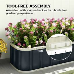 NESTLUNE 5*2*1ft Raised Garden Bed, Metal Planter Box w in Grey - Size: 1.25kg - thumbnail 4