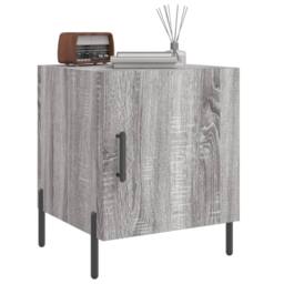 Berkfield Home Bedside Cabinet Grey Sonoma 40x40x50 cm Engineered Wood - Size: 40 x 40 x 50 cm - thumbnail 4