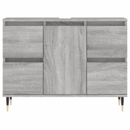 Berkfield Home Bathroom Cabinet Grey Sonoma 80x33x60 cm Engineered Wood - Size: 80 x 33 x 60 cm - thumbnail 5