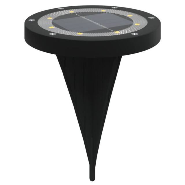 Berkfield Home Solar Ground Lights with Ground Spikes Outdoor 4 pcs Warm White in Black - image 1