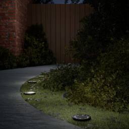 Berkfield Home Solar Ground Lights with Ground Spikes Outdoor 4 pcs Warm White in Black - thumbnail 2