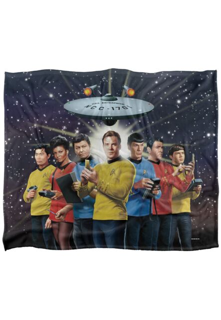 Star Trek Original Crew Silky Touch Super Soft Throw Blanket 152 X 127 cm in White - image 1