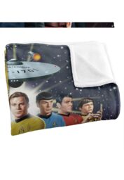Star Trek Original Crew Silky Touch Super Soft Throw Blanket 152 X 127 cm in White - thumbnail 3