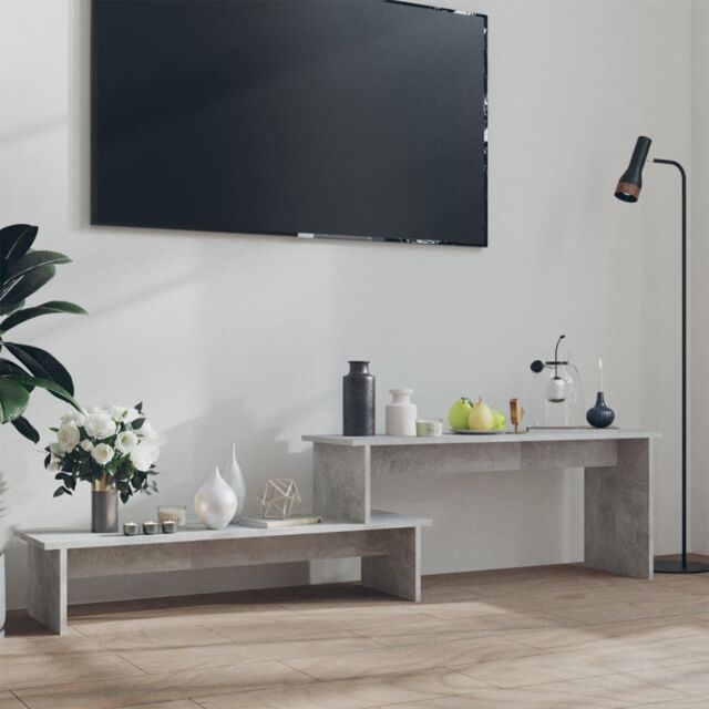 Berkfield Home TV Cabinet Concrete Grey 180x30x43 cm Engineered Wood - Size: 180 x 30 x 43 cm - image 1