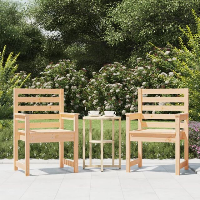 Berkfield Home Garden Chairs 2 pcs 60x48x91 cm Solid Wood Pine in Brown - Size: 60 x 48 x 91 cm - image 1