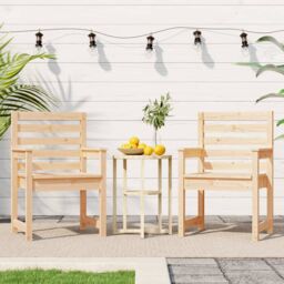 Berkfield Home Garden Chairs 2 pcs 60x48x91 cm Solid Wood Pine in Brown - Size: 60 x 48 x 91 cm - thumbnail 3