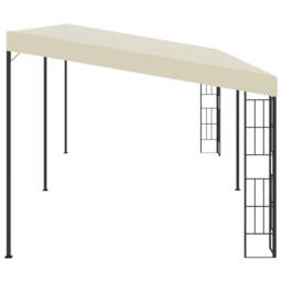 Berkfield Home Durable Wall-mounted Gazebo 3x6 m Cream Fabric in Beige - thumbnail 1