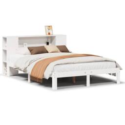 Berkfield Home Decorative Bookcase Bed without Mattress White 160x200cm Solid Wo - Size: 160x200 cm - thumbnail 3