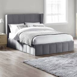 Cheshire Mountain Grey Velvet Upholstered Ottoman Storage Bed - King (150cm) - thumbnail 3