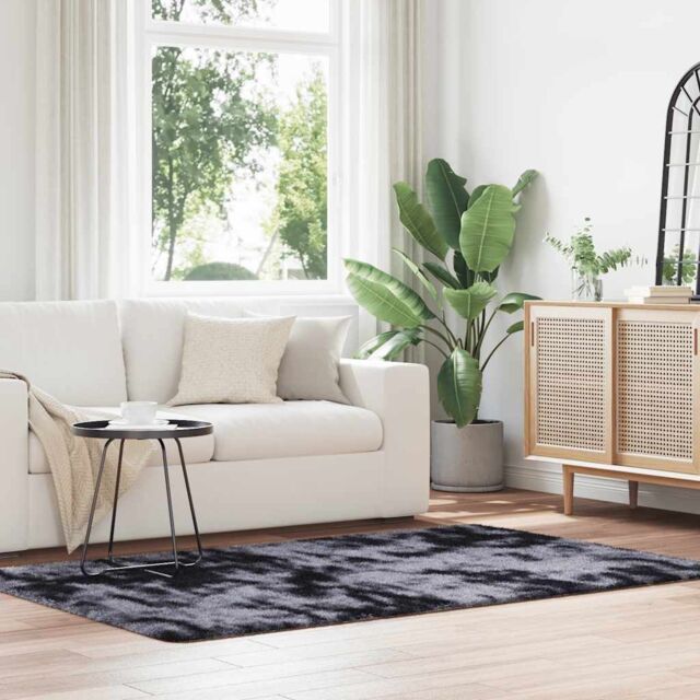 Berkfield Home Shaggy Rug High Pile NAVARRA Dark Grey 130x200 cm Polyester - Size: Medium - image 1