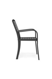 Living and Home Black Outdoor Garden Dining Armchairs Set of 4 in Grey - thumbnail 5