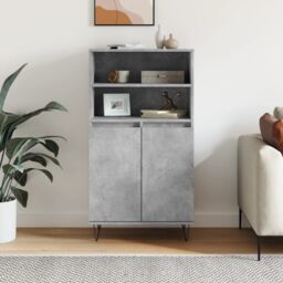 Berkfield Home Highboard Concrete Grey 60x36x110 cm Engineered Wood - Size: 60 x 36 x 110 cm - thumbnail 1