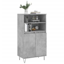 Berkfield Home Highboard Concrete Grey 60x36x110 cm Engineered Wood - Size: 60 x 36 x 110 cm - thumbnail 3