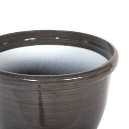 Wyld and Coco Brown Round Planter 49 cm Stone Polyresin High Gloss All - thumbnail 3