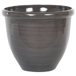 Wyld and Coco Brown Round Planter 49 cm Stone Polyresin High Gloss All - thumbnail 2