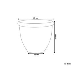 Wyld and Coco Brown Round Planter 49 cm Stone Polyresin High Gloss All - thumbnail 4