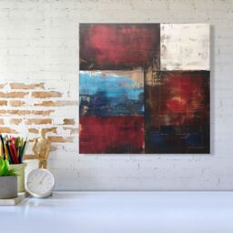 Warren Reed - Designer Rustic Harmony In Bold Colours Canvas - Size: w10 inch x h10 inch - thumbnail 1