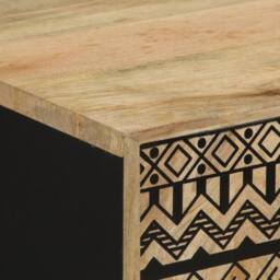 Berkfield Home Bathroom Sink Cabinet Black 62x33x58 cm Solid Wood Mango - Size: 62 x 33 x 58 cm - thumbnail 6