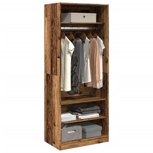 Berkfield Home Wardrobe Old Wood 80x50x200 cm Engineered Wood in Brown - Size: 80 x 50 x 200 cm - image 1